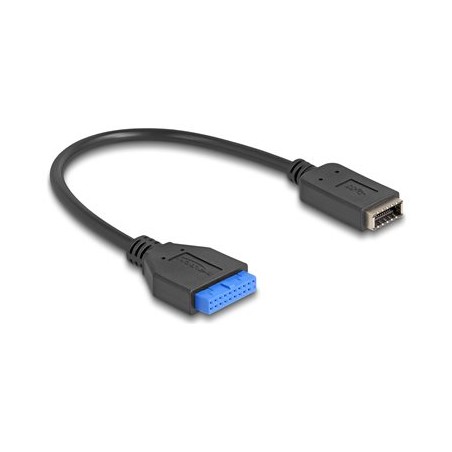 Delock - USB interní kabel - 19pinový USB header (F) do 20 pin Key A (F) - 25 cm - up to 5 Gbps data transfer rate