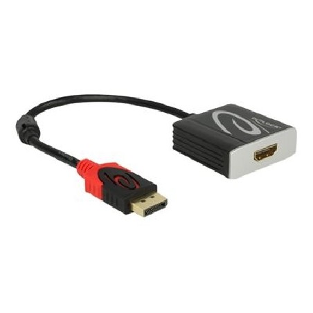 Delock - Video adaptér - DisplayPort s piny (male) do HDMI se zdířkami (female) - 20 cm - šedá, černá