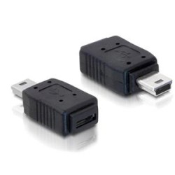 Delock - USB adaptér - mini-USB typ B (M) do Micro USB typ B (F) - černá