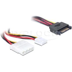 Delock - Adaptér napájení - SATA napájení (M) do 4 pinové interní napájení, 4 pinový mini-napájecí konektor (F) - 30 cm