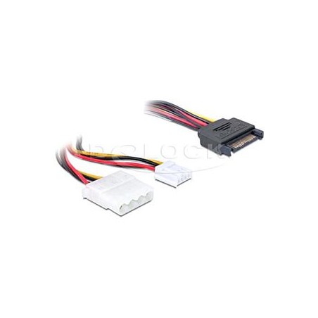 Delock - Adaptér napájení - SATA napájení (M) do 4 pinové interní napájení, 4 pinový mini-napájecí konektor (F) - 30 cm