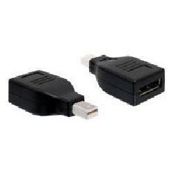 Delock - Adaptér DisplayPort - Mini DisplayPort (M) do DisplayPort (F) - černá