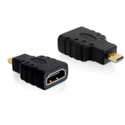 Delock High Speed HDMI with Ethernet - HDMI adaptér - 19 pin micro HDMI Type D s piny (male) do HDMI se zdířkami (female)