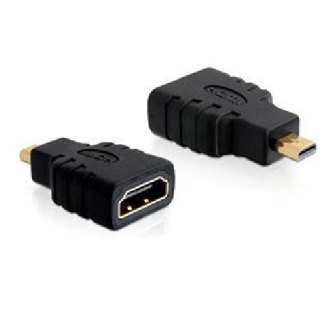Delock High Speed HDMI with Ethernet - HDMI adaptér - 19 pin micro HDMI Type D s piny (male) do HDMI se zdířkami (female)