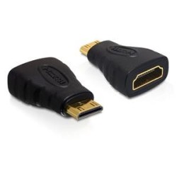 Delock High Speed HDMI - HDMI adaptér - 19 pin mini HDMI Type C s piny (male) do HDMI se zdířkami (female)