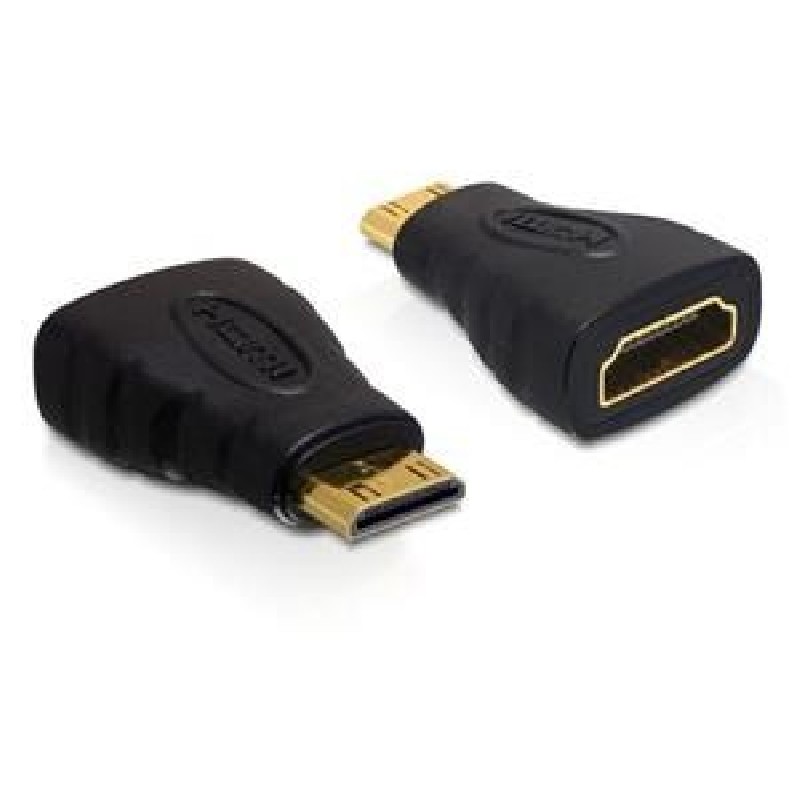 Delock High Speed HDMI - HDMI adaptér - 19 pin mini HDMI Type C s piny (male) do HDMI se zdířkami (female)
