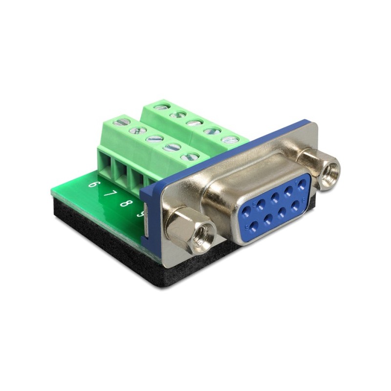 Delock - Sériový adaptér - DB-9 (F) do terminál blok 10 pinů (F)