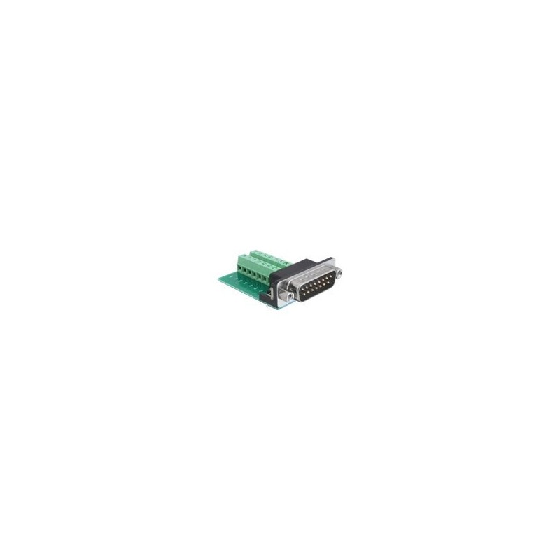 Delock - Sériový adaptér - 15 pin D-Sub (DB-15) (M) do 16pinový terminální blok
