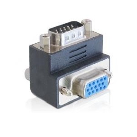 Delock Adapter VGA male / female 270° angled - Adaptér VGA) - HD-15 (VGA) (M) do HD-15 (VGA) (F) - konektor 270°, křídlové