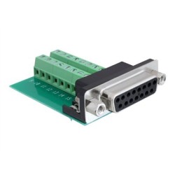 Delock - Sériový adaptér - 15 pin D-Sub (DB-15) (F) do 16pinový terminální blok