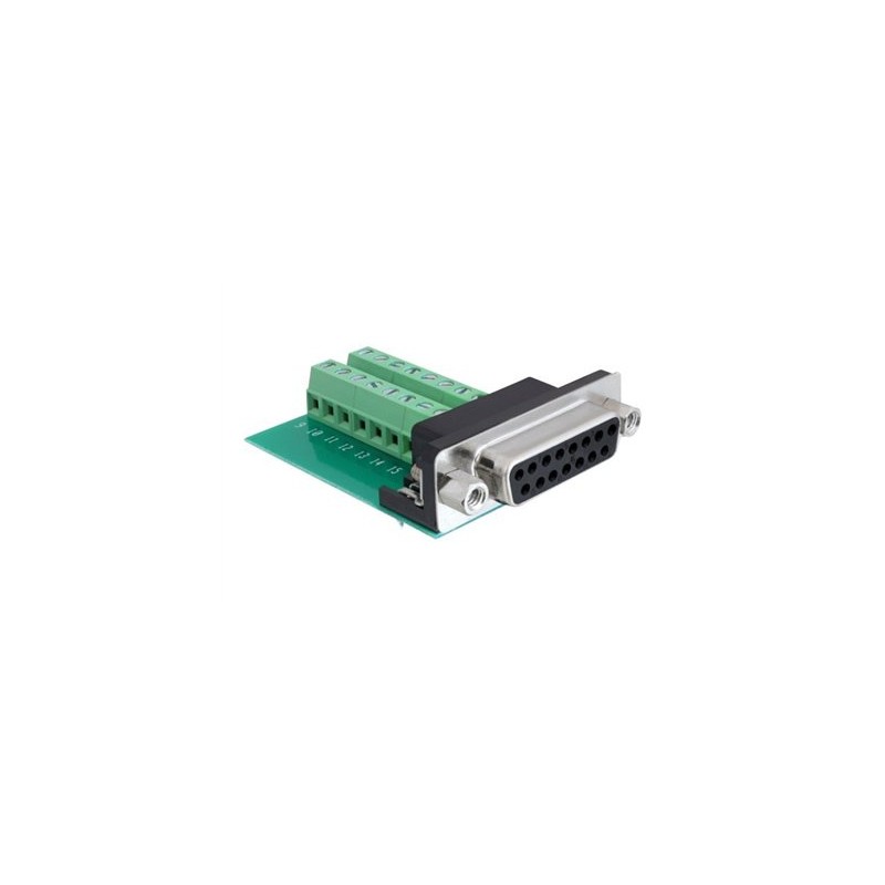 Delock - Sériový adaptér - 15 pin D-Sub (DB-15) (F) do 16pinový terminální blok