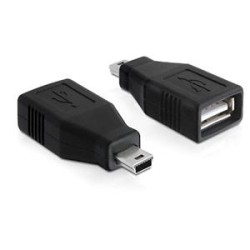 Delock USB adapter - USB adaptér - USB (F) do mini-USB Type B (M) - USB 2.0 - černá