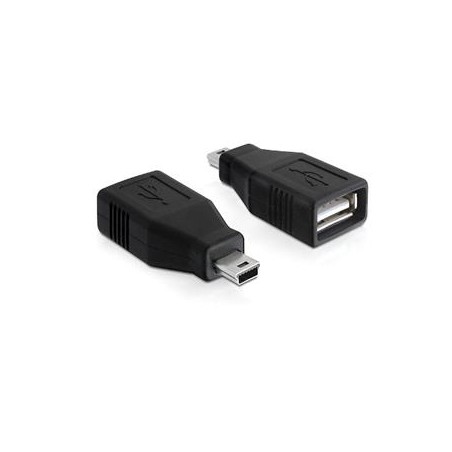 Delock USB adapter - USB adaptér - USB (F) do mini-USB Type B (M) - USB 2.0 - černá