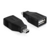 Delock USB adapter - USB adaptér - USB (F) do mini-USB Type B (M) - USB 2.0 - černá