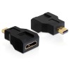 Delock Adapter High Speed HDMI with Ethernet - HDMI adaptér - 19 pin mini HDMI Type C se zdířkami (female) do 19 pin micro HDMI