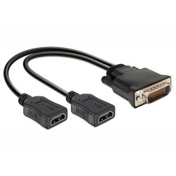 Delock - Video adaptér - HDMI se zdířkami (female) do DMS-59 s piny (male) - 25 cm
