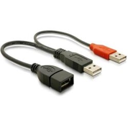Delock - Kabel USB - USB, USB (pouze napájení) (M) do USB (F) - USB 2.0 - 23 cm