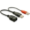 Delock - Kabel USB - USB, USB (pouze napájení) (M) do USB (F) - USB 2.0 - 23 cm