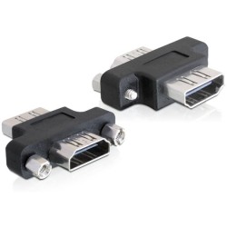 Delock - Spojka HDMI - HDMI se zdířkami (female) do HDMI se zdířkami (female) - otočný konektor 180°