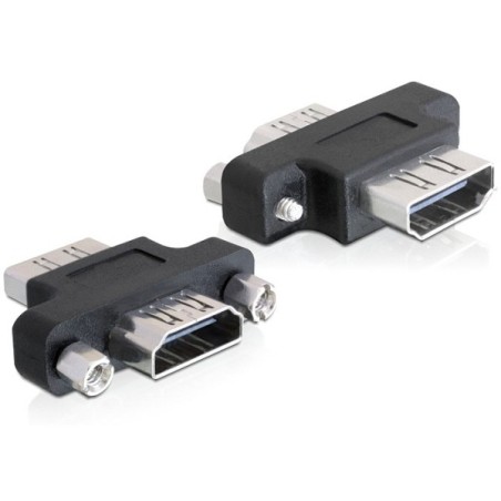 Delock - Spojka HDMI - HDMI se zdířkami (female) do HDMI se zdířkami (female) - otočný konektor 180°