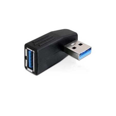 Delock - USB adaptér - USB typ A (M) do USB typ A (F) - USB 3.0 - konektor 90° - černá