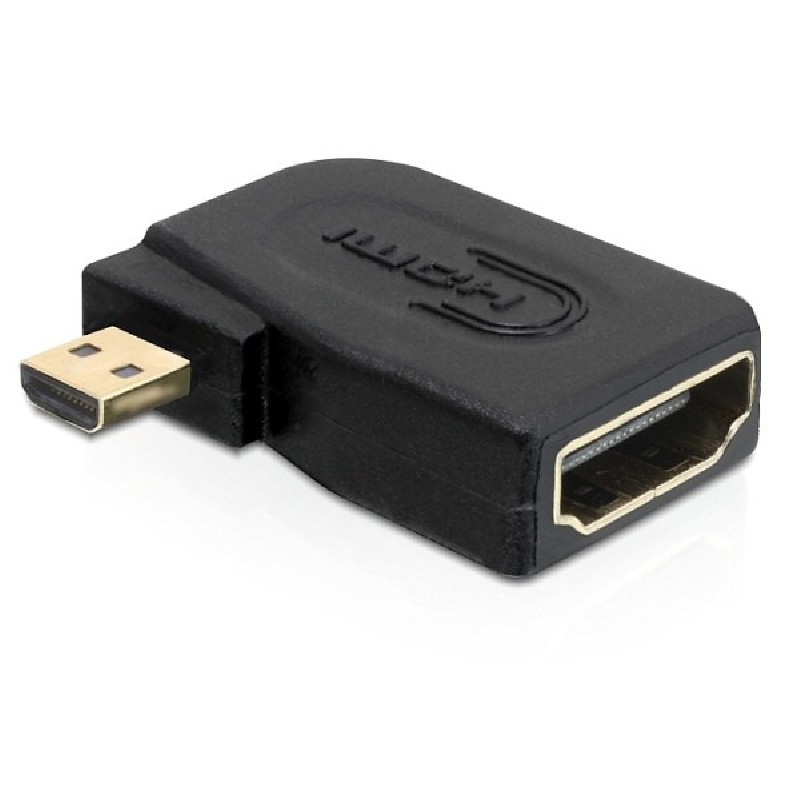 Delock High Speed HDMI with Ethernet - HDMI adaptér - 19 pin micro HDMI Type D s piny (male) do HDMI se zdířkami (female)