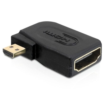 Delock High Speed HDMI with Ethernet - HDMI adaptér - 19 pin micro HDMI Type D s piny (male) do HDMI se zdířkami (female)