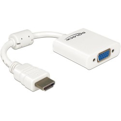 Delock Adapter HDMI-A male VGA female - Video adaptér - HDMI s piny (male) do HD-15 (VGA) se zdířkami (female) - bílá