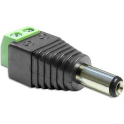 Delock Adapter DC 2.1 x 5.5 mm male Terminal Block - Adaptér napájení - svorkovnice se 2 piny (M) do DC jack 2.1 mm (M) 65396