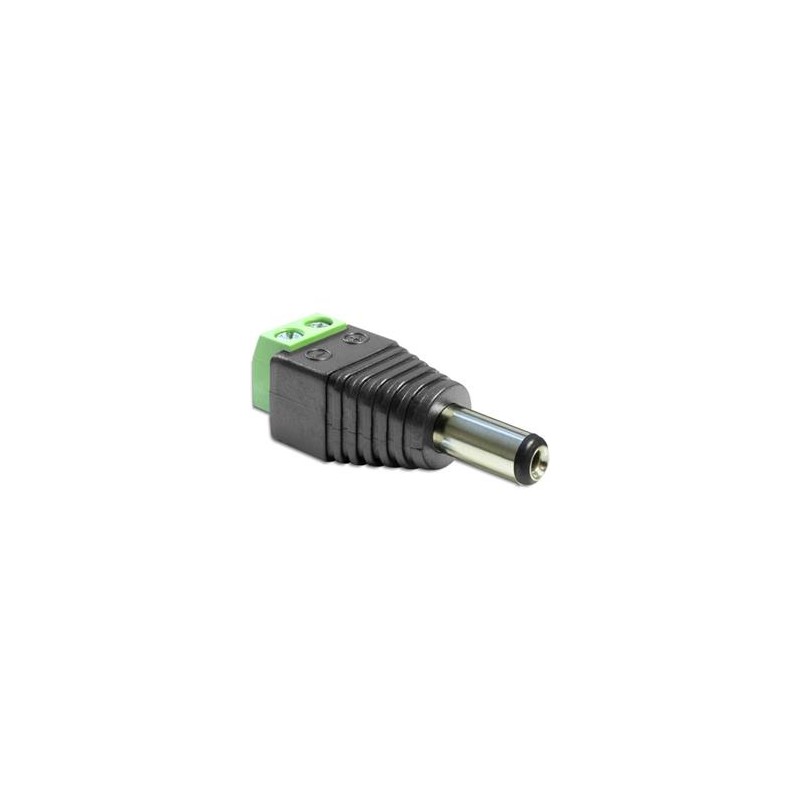 Delock Adapter DC 2.1 x 5.5 mm male Terminal Block - Adaptér napájení - svorkovnice se 2 piny (M) do DC jack 2.1 mm (M) 65396