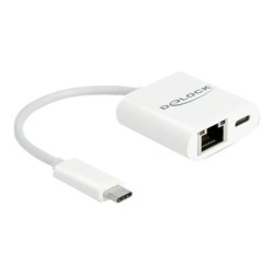 Delock - Síťový adaptér - USB-C 3.2 Gen 1 - Gigabit Ethernet x 1 - bílá