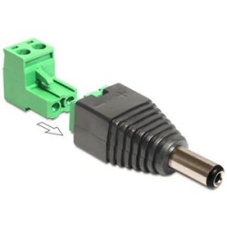 Delock Adapter DC 2.1 x 5.5 mm male Terminal Block - Adaptér napájení - svorkovnice se 2 piny (M) do DC jack 2.1 mm (M) 65422