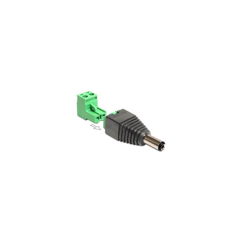 Delock Adapter DC 2.1 x 5.5 mm male Terminal Block - Adaptér napájení - svorkovnice se 2 piny (M) do DC jack 2.1 mm (M) 65422