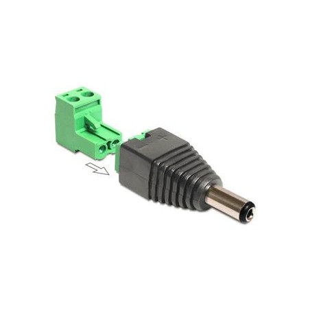 Delock Adapter DC 2.1 x 5.5 mm male Terminal Block - Adaptér napájení - svorkovnice se 2 piny (M) do DC jack 2.1 mm (M) 65422
