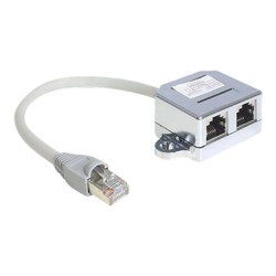 Delock RJ45 Port Doubler - Rozdělovač Ethernet 100Base-TX - RJ-45 (M) do RJ-45 (4 piny) (F) - 15 cm 65441