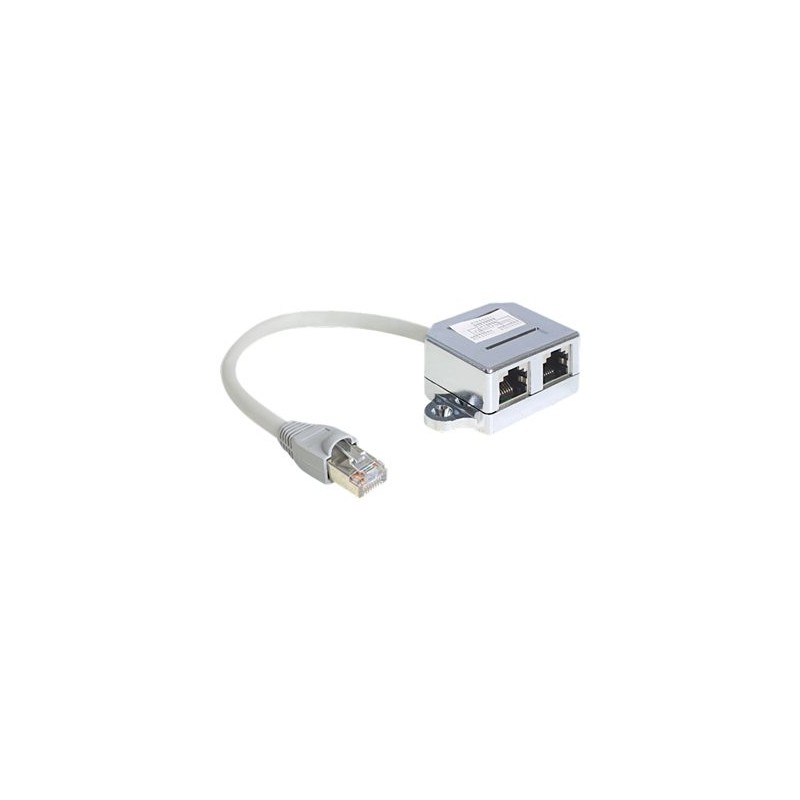 Delock RJ45 Port Doubler - Rozdělovač Ethernet 100Base-TX - RJ-45 (M) do RJ-45 (4 piny) (F) - 15 cm 65441