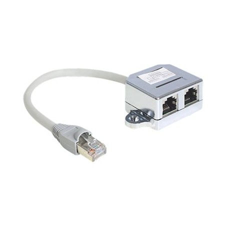 Delock RJ45 Port Doubler - Rozdělovač Ethernet 100Base-TX - RJ-45 (M) do RJ-45 (4 piny) (F) - 15 cm 65441