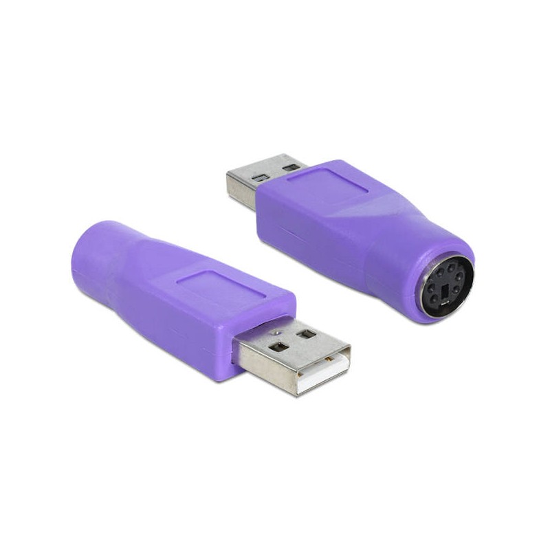 Delock - Adaptér klávesnice / myši - PS/2 (F) do USB (M)