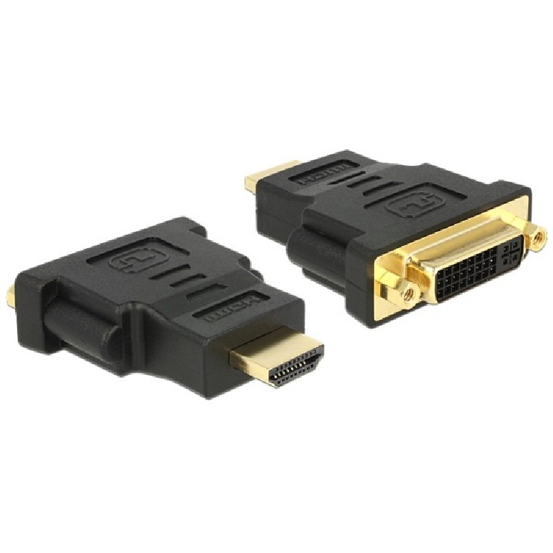 Delock Adapter HDMI male DVI 24+5 pin female - Video adaptér - DVI-I se zdířkami (female) do HDMI s piny (male)