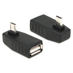 Delock - USB adaptér - USB (F) do Micro USB typ B (M) - USB 2.0 OTG - konektor 90°