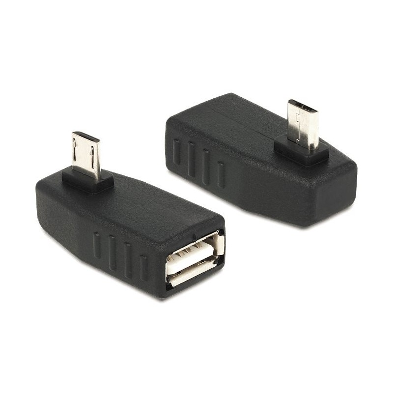 Delock - USB adaptér - USB (F) do Micro USB typ B (M) - USB 2.0 OTG - konektor 90°