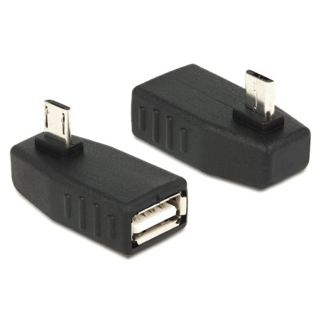 Delock - USB adaptér - USB (F) do Micro USB typ B (M) - USB 2.0 OTG - konektor 90°