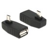 Delock - USB adaptér - USB (F) do Micro USB typ B (M) - USB 2.0 OTG - konektor 90°