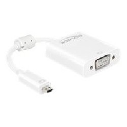 Delock Adapter HDMI Micro-D male VGA female with Audio - Adaptér VGA) - 19 pin micro HDMI Type D (M) do HD-15 (VGA), mini-phone