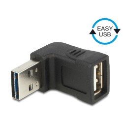 Delock - USB adaptér - USB (F) do USB (M) - konektor 90° - černá