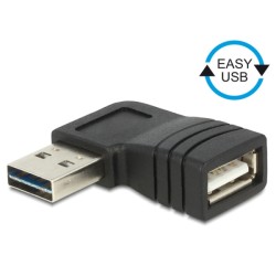 Delock Adapter EASY-USB 2.0-A male USB 2.0-A female angled left / right - USB redukce (samčí-samičí) - USB (F) do USB (M)