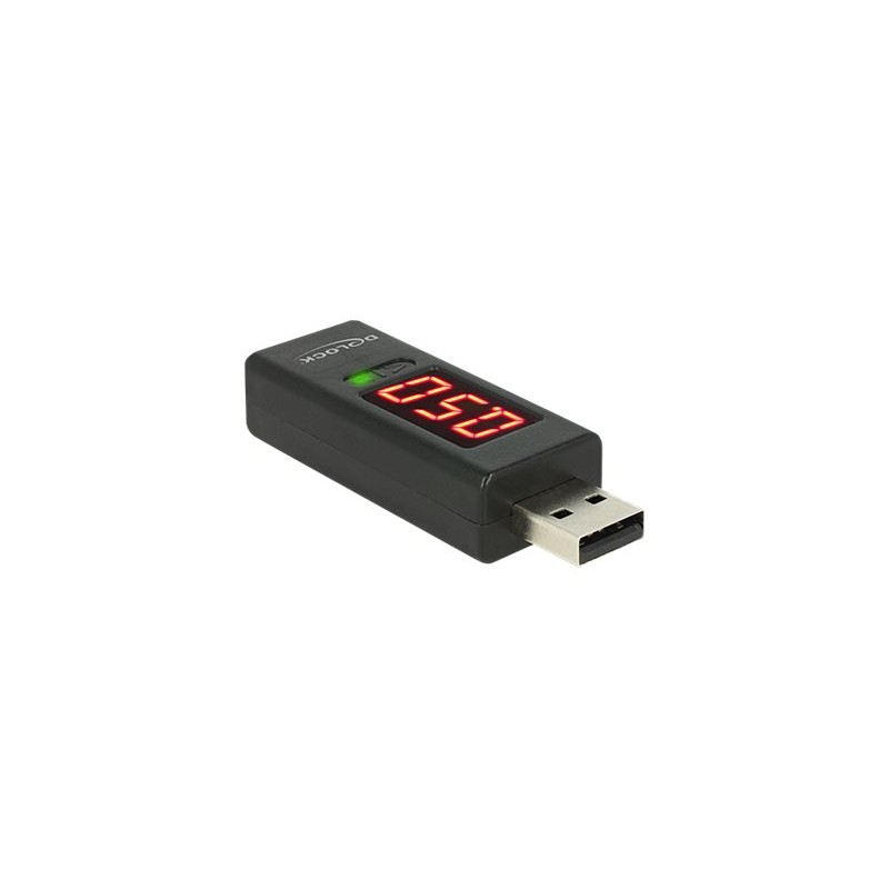 Delock - USB metr pro měření elektrického napětí a proudu - USB typu A - černá