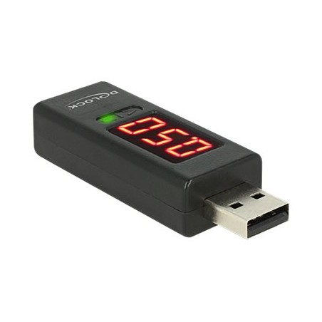 Delock - USB metr pro měření elektrického napětí a proudu - USB typu A - černá