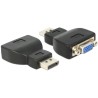 Delock - Video adaptér - DisplayPort s piny (male) do HD-15 (VGA) se zdířkami (female) - černá