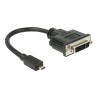 Delock - Video adaptér - 19 pin micro HDMI Type D s piny (male) do DVI-D se zdířkami (female) - 20 cm - černá